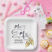 Herr & Frau Anniversary Champagne Toast Pappteller (Party)