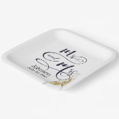 Herr & Frau Anniversary Champagne Toast Pappteller (Gewinkelt)