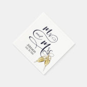 Herr & Frau Anniversary Champagne Toast Serviette (Ecke)