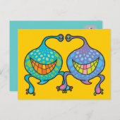 Herr & Frau Blob Cartoon Alien Fun Custom Postcard Postkarte (Vorne/Hinten)