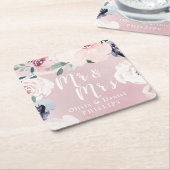 Herr & Frau Blooming botanischer Blumenstrauß Rechteckiger Pappuntersetzer (angewinkelt)