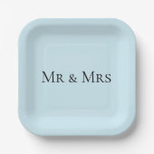 Herr & Frau Blue Color Pappteller (Vorderseite)