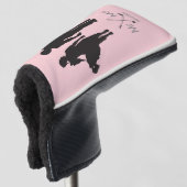 Herr & Frau Blush Pink | Moderner Couple Golf Play Headcover (3/4 Vorderseite)