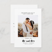 Herr & Frau | Bold Script Wedding Dankeskarte (Vorne/Hinten)