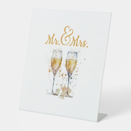 Herr & Frau Champagne Celebration Sockelschild (Vorderseite)
