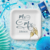 Herr & Frau Champagne Toast Pappteller (Party)