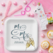 Herr & Frau Champagne Toast Pappteller (Party)