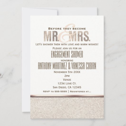 Herr & Frau Champange Sparkle Einladung (Vorderseite)