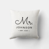 Herr & Frau Custom Nachname Kissen (Rückseite)