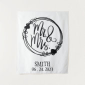 Herr & Frau Custom Wedding Backdrop Wandteppich (Vorderseite)