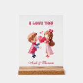 Herr & Frau | Eine Liebe-Geschichte personalisiert Acrylschild (Vorderseite)