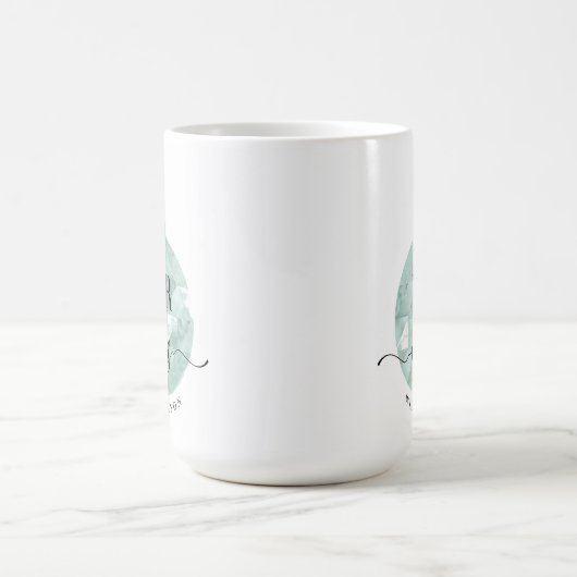 Herr & Frau | Elegant Shimmering Aquamarin Gold Ne Kaffeetasse (Mittel)