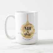 Herr & Frau | Elegant Shimmering Gold Newlyweds Kaffeetasse (Links)