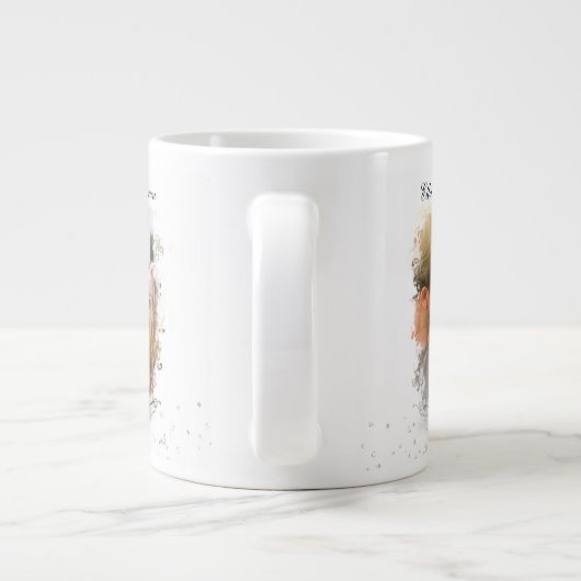 Herr & Frau Elegant Verlobung Jumbo-Tasse (Rückseite)