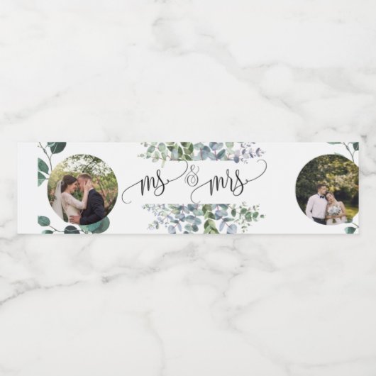 Herr & Frau Eucalyptus Wasserflaschen Etikett (Einzelnes Label)