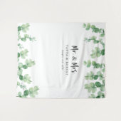 Herr & Frau Eucalyptus Wedding Backdrop Brautgarte Wandteppich (Vorderseite (Horizontal))