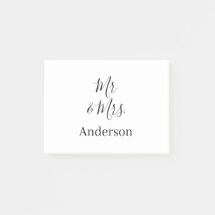 Herr & Frau Familienname Datum Jahr Hochzeitsgesch Post-it Klebezettel