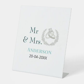 Herr & Frau Familienname Datum Jahr Hochzeitsgesch Sockelschild