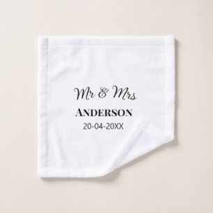 Herr & Frau Familienname Datum Jahr Hochzeitsgesch Waschlappen