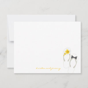 Herr & Frau Flip Flops Beach Hochzeit Danke Karte