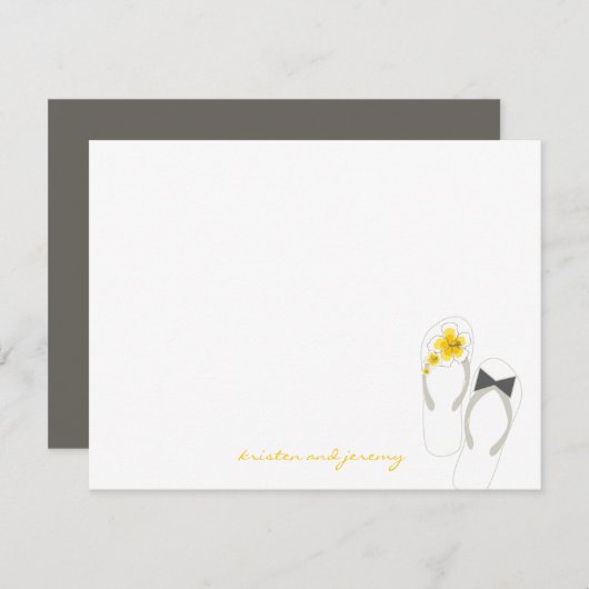 Herr & Frau Flip Flops Beach Hochzeit Danke Karte (Vorne/Hinten)