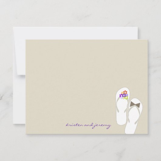 Herr & Frau Flip Flops Beach Hochzeit Danke Karte (Vorderseite)