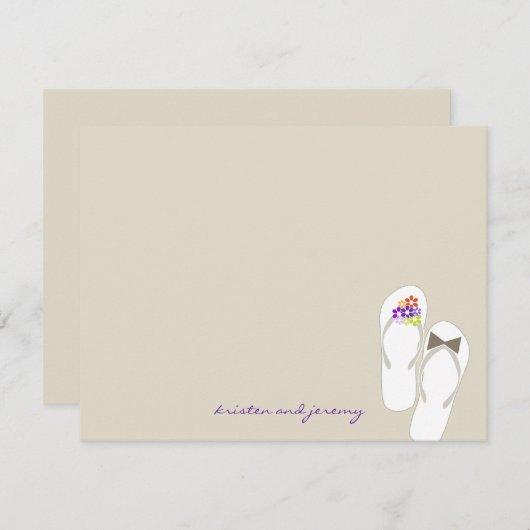 Herr & Frau Flip Flops Beach Hochzeit Danke Karte (Vorne/Hinten)