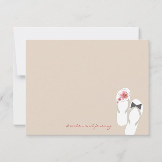 Herr & Frau Flip Flops Beach Hochzeit Danke Karte (Vorderseite)