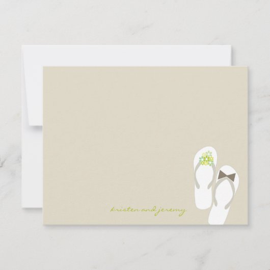 Herr & Frau Flip Flops Beach Hochzeit Danke Karte (Vorderseite)