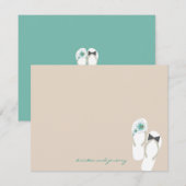 Herr & Frau Flip Flops Beach Hochzeit Danke Karte (Vorne/Hinten)