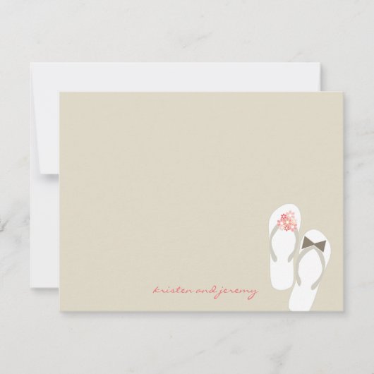 Herr & Frau Flip Flops Beach Hochzeit Danke Karte (Vorderseite)