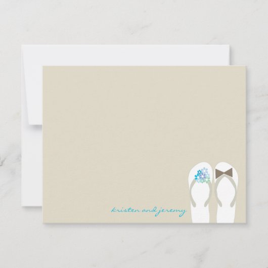 Herr & Frau Flip Flops Beach Hochzeit Danke Karte (Vorderseite)