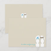 Herr & Frau Flip Flops Beach Hochzeit Danke Karte (Vorne/Hinten)