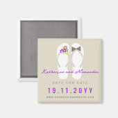 Herr & Frau Flip Flops Beach Hochzeit Save the Dat Magnet (Vorderseite/Rückseite)