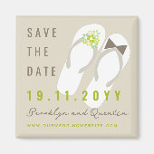 Herr & Frau Flip Flops Beach Hochzeit Save the Dat Magnet (Vorne)