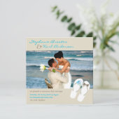 Herr & Frau Flip Flops Beach Hochzeitsankündigung Ankündigung (Stehend Vorderseite)