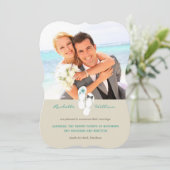 Herr & Frau Flip Flops Beach Hochzeitsankündigung Einladung (Stehend Vorderseite)