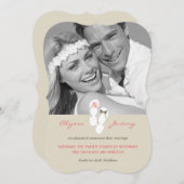 Herr & Frau Flip Flops Beach Hochzeitsankündigung Einladung (Vorne/Hinten)