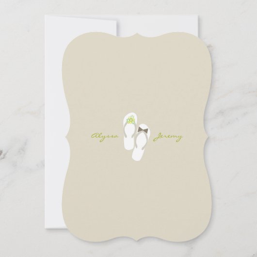 Herr & Frau Flip Flops Beach Hochzeitsankündigung Einladung (Rückseite)