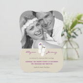 Herr & Frau Flip Flops Beach Hochzeitsankündigung Einladung (Stehend Vorderseite)