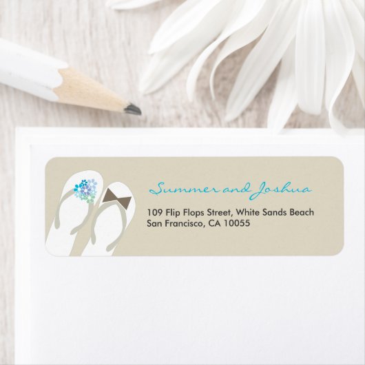 Herr & Frau Flip Flops Beach Hochzeitsplatten (Insitu)