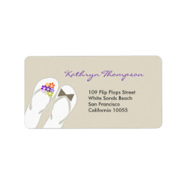 Herr & Frau Flip Flops Beach Hochzeitsplatten Adressaufkleber