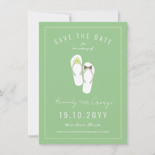 Herr & Frau Flip Flops Daisies Beach Wedding Foto Save The Date