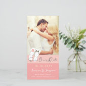 Herr & Frau Flip Flops Daisies Beach Wedding Foto Save The Date (Stehend Vorderseite)