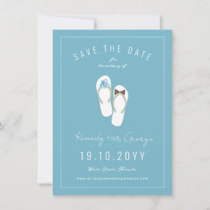 Herr & Frau Flip Flops Daisies Beach Wedding Foto Save The Date