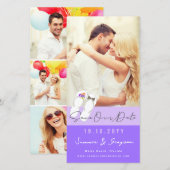 Herr & Frau Flip Flops Daisies Beach Wedding Foto Save The Date (Vorne/Hinten)