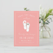 Herr & Frau Flip Flops Daisies Beach Wedding Foto Save The Date (Stehend Vorderseite)