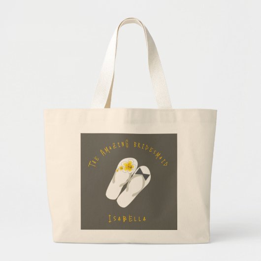 Herr & Frau Flip Flops Hibiskus Beach Wedding Bag Jumbo Stoffbeutel (Vorne)