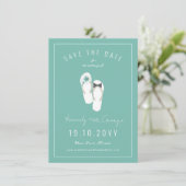 Herr & Frau Flip Flops Hibiskus Beach Wedding Foto Save The Date (Stehend Vorderseite)