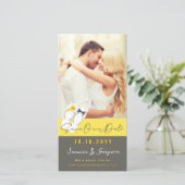 Herr & Frau Flip Flops Hibiskus Beach Wedding Foto Save The Date (Stehend Vorderseite)